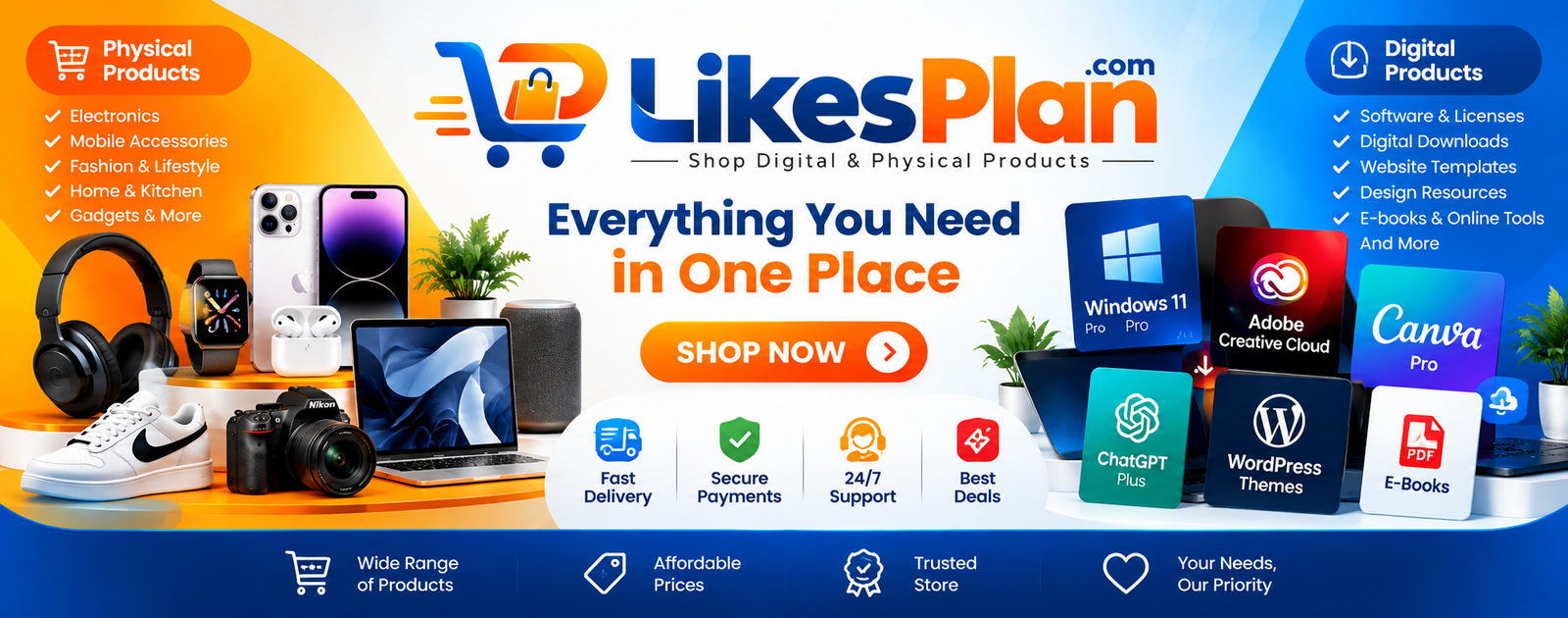 LikesPlan digital and physical products banner
