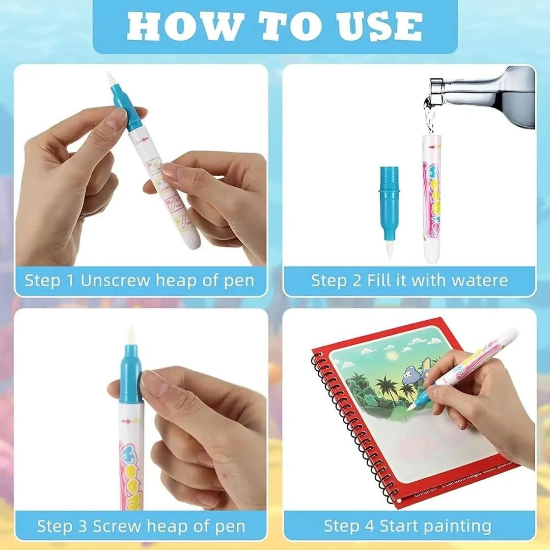 magic water coloring book for kids – reusable drawing & painting book magic water coloring book for kids – reusable drawing & painting book