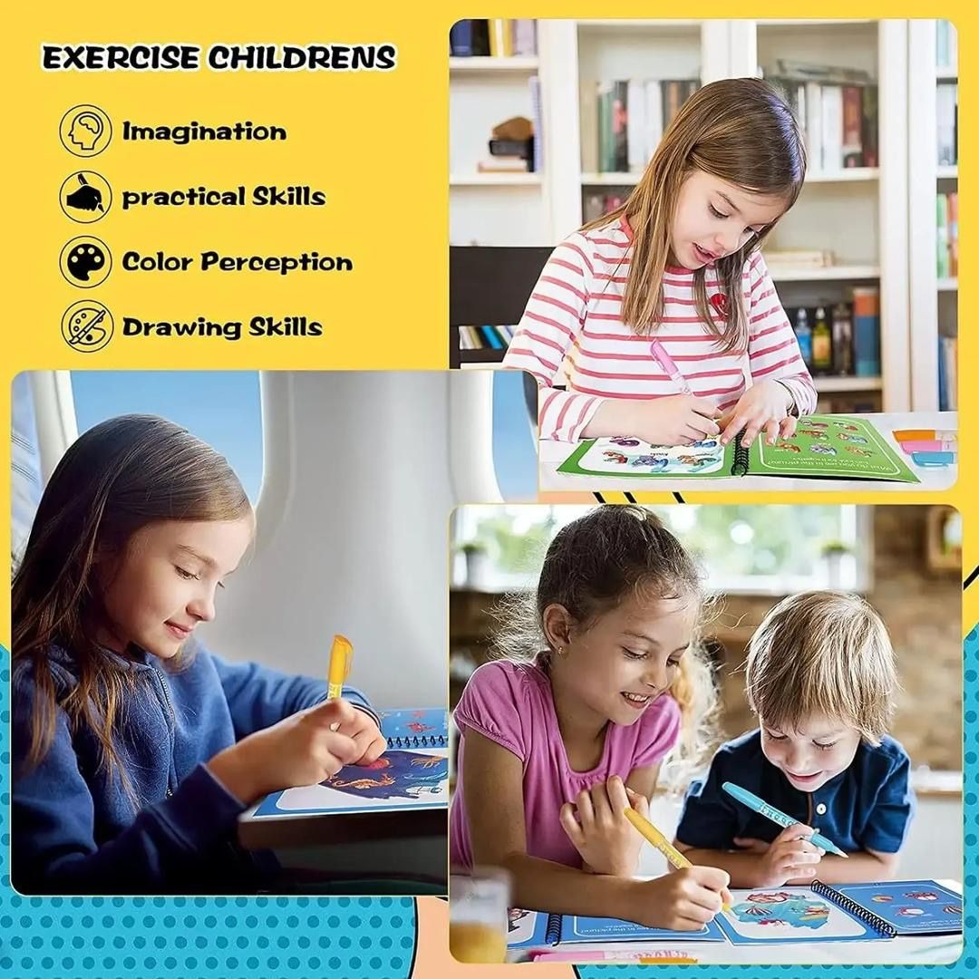 magic water coloring book for kids – reusable drawing & painting book magic water coloring book for kids – reusable drawing & painting book