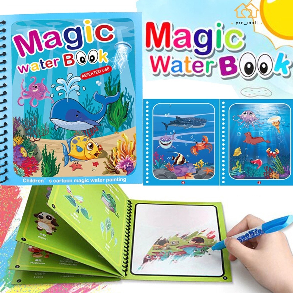 magic water coloring book for kids – reusable drawing & painting book magic water coloring book for kids – reusable drawing & painting book