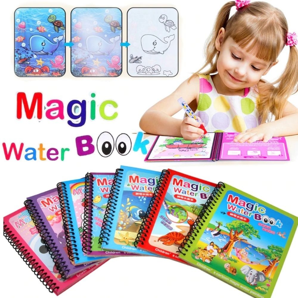 magic water coloring book for kids – reusable drawing & painting book magic water coloring book for kids – reusable drawing & painting book