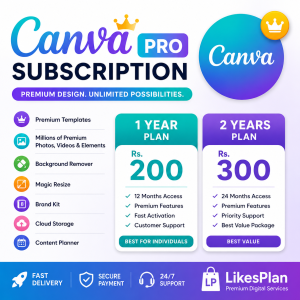 buy canva pro subscription online | 1 year & 2 years plans | likesplan